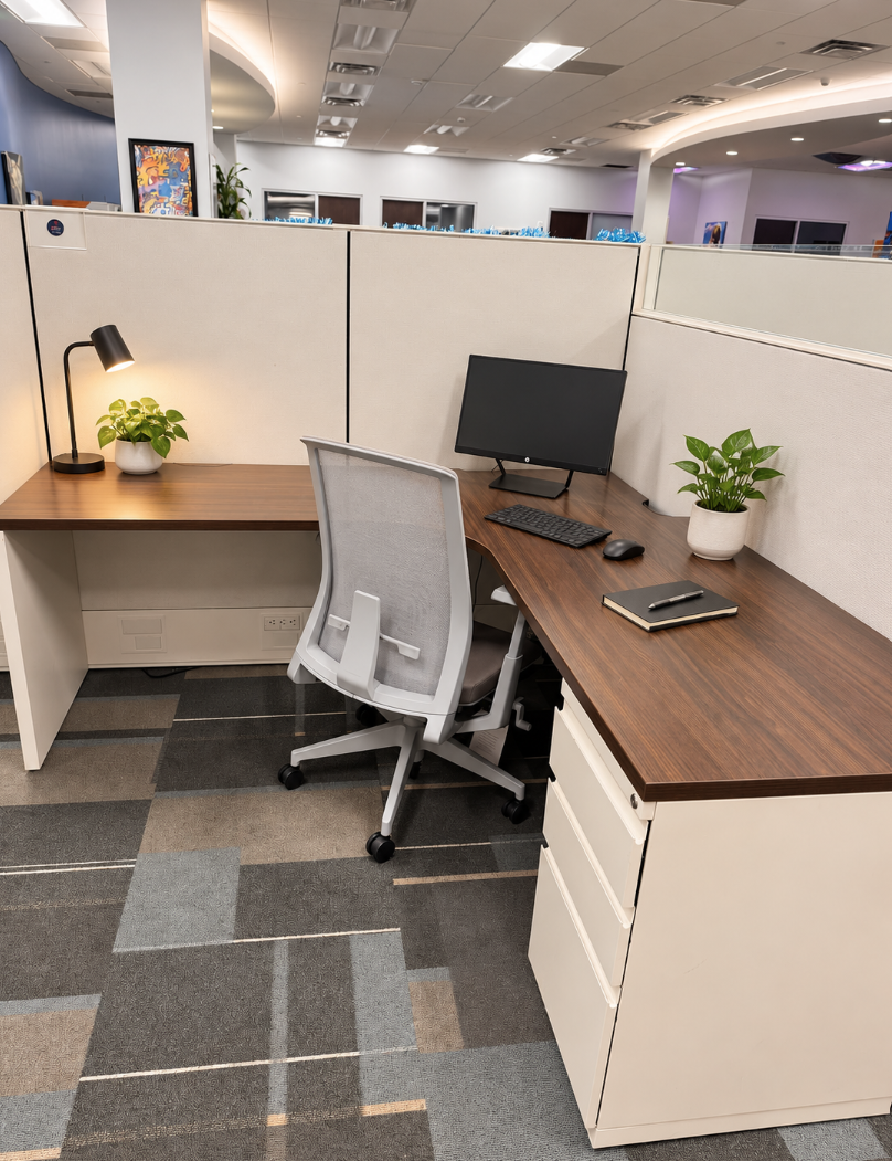 A private workstation at The HUB