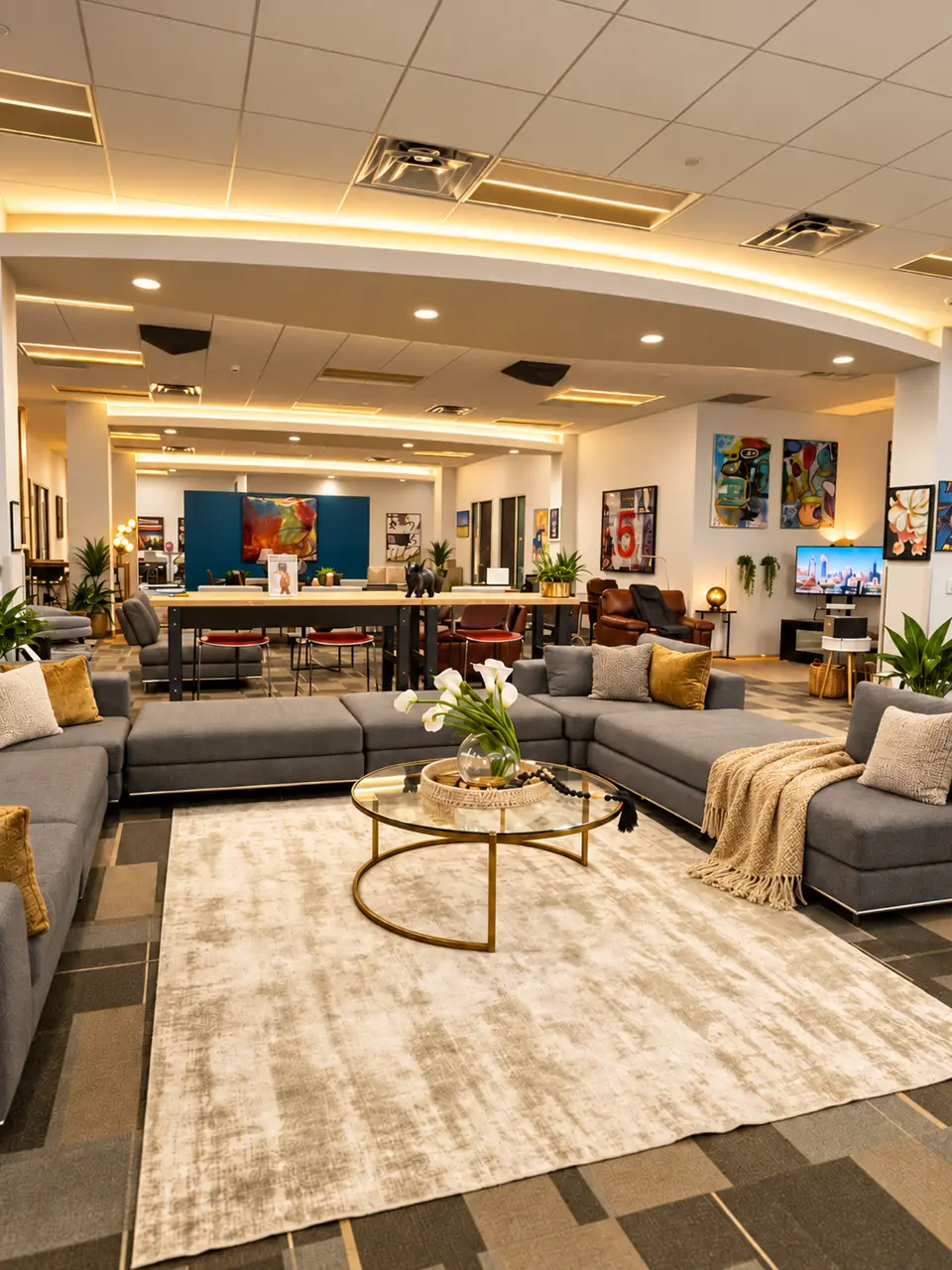 Bright, welcoming shared workspace and lounge at The HUB in Downtown Miami
