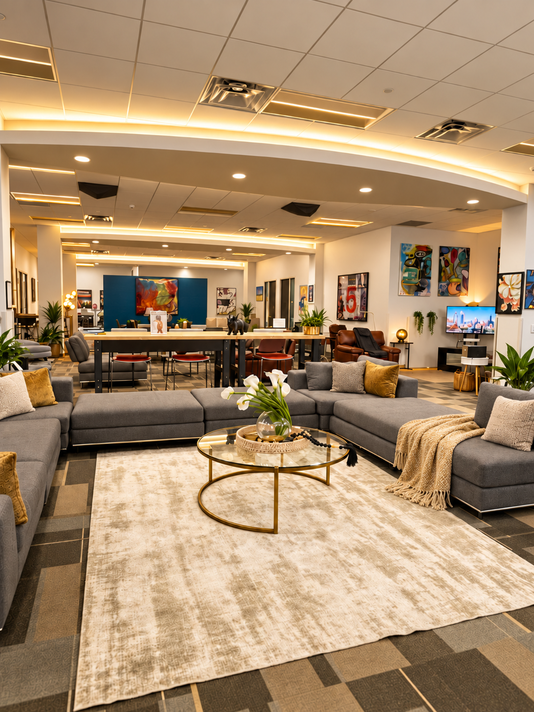 Bright, welcoming shared workspace and lounge at The HUB in Downtown Miami