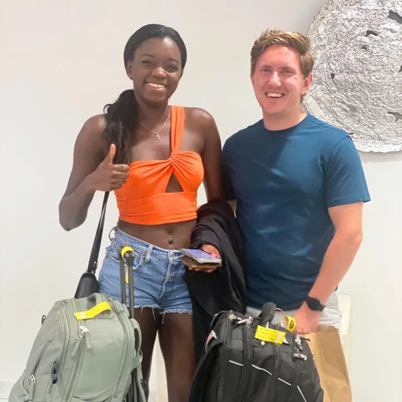 Happy luggage storage customer 12 at The HUB in Downtown Miami